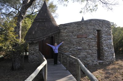 20090814083333 - Kathy at Stone Safari Lodge Entrance